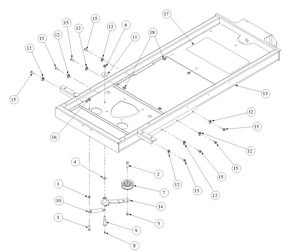 Frame Assembly Diagram and Parts List for Z-FORCE42 53AA5A5G710 Cub Cadet Lawn Tractor